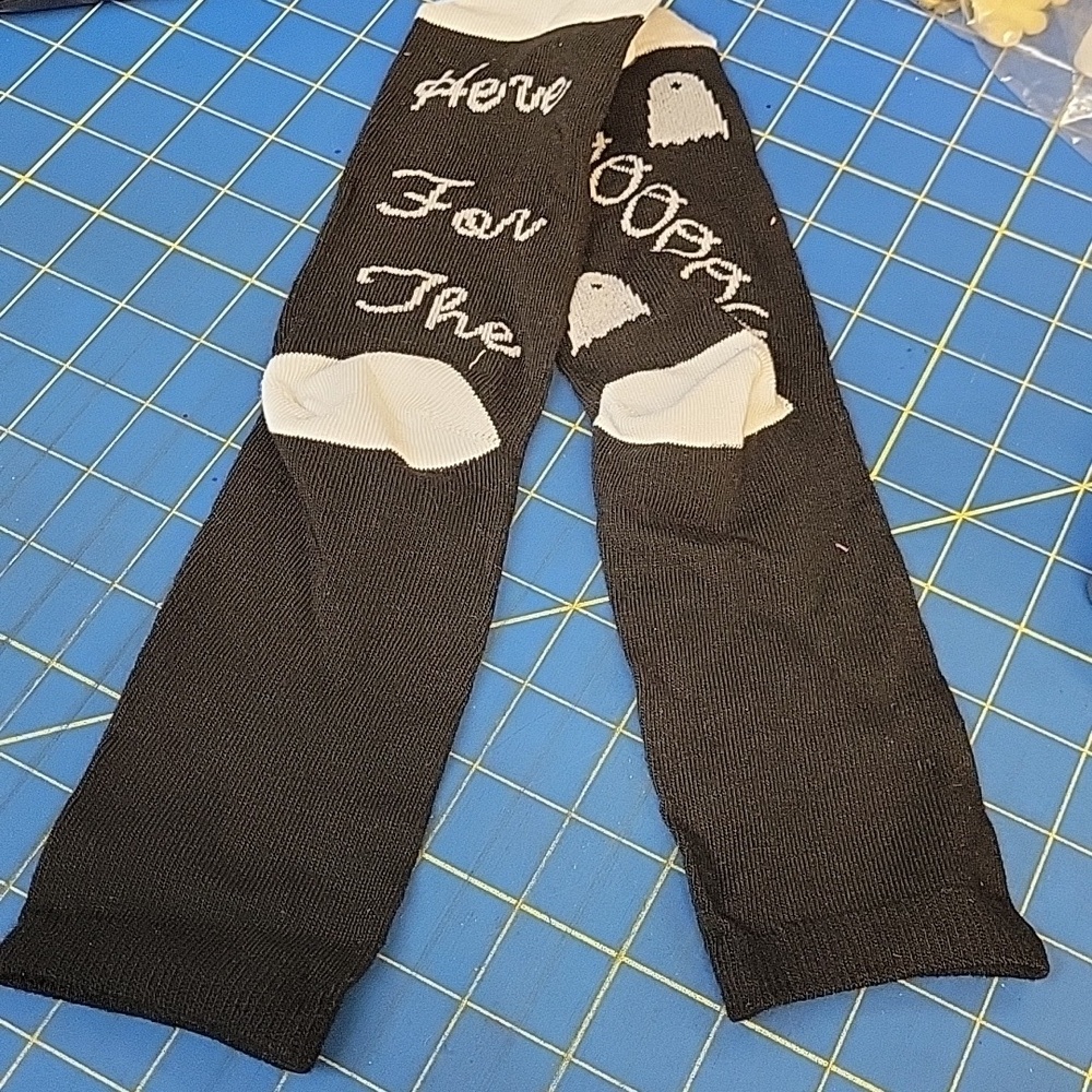 Halloween Black & White Socks Here For The Booooos New